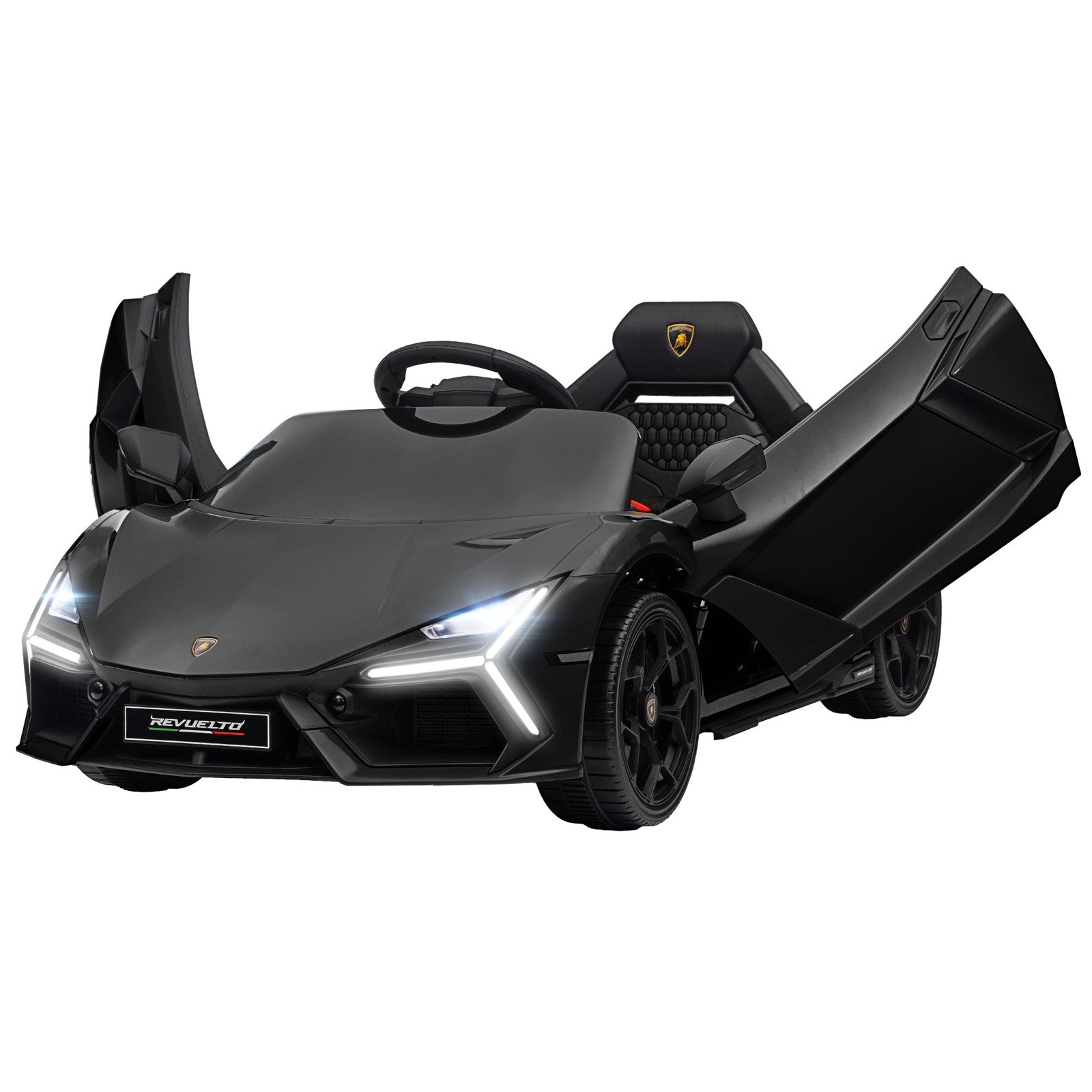 AIYAPLAY Lamborghini Revuelto Licensed Ride on Car, with Suspension, Black