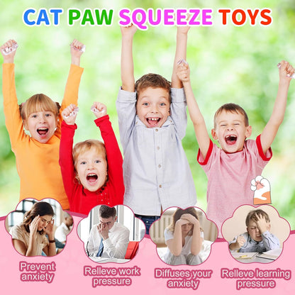 3 Pcs Cat Paw Squishy, Taba Squishy Paw Kit for Stress Relief, Fruits Taba Cat Paw Squishys, Fufu Squishys, Squeeze Toys, Soft Fidget Toys Adorable for Kids & Adults Party Gifts