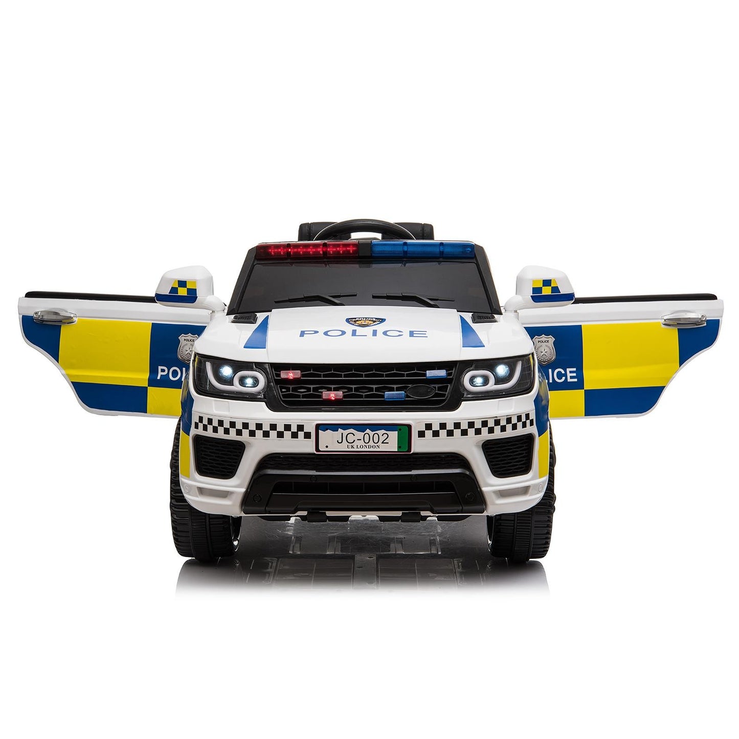 Kids Electric 12V Ride on Battery Police SUV Car W/2.4G Remote Control 3-8 Years