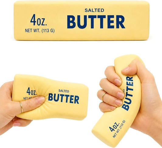 Butter Squishy Toy, 1Pc Squishy Butter Stick Fidget Toy, Soft Slow Rising Squishy for Kids, Cute Butter Squishy Style Squeeze Toy for Party Bags & Desk Gifts, Stress Relief Fidget Toy
