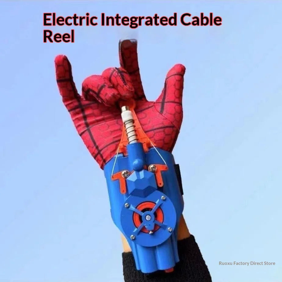 Electric Auto Retractable Spider Web Shooter Wrist Mounted Web Launcher Novelty Cosplay Prop for Adult Hero Role Play Anime Toys