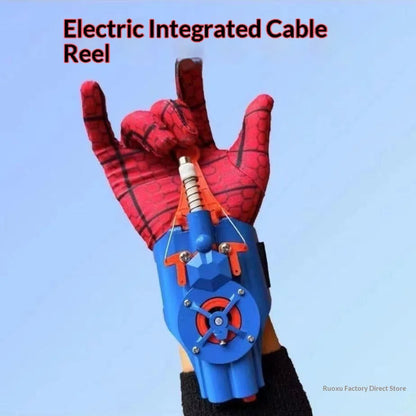 Electric Auto Retractable Spider Web Shooter Wrist Mounted Web Launcher Novelty Cosplay Prop for Adult Hero Role Play Anime Toys