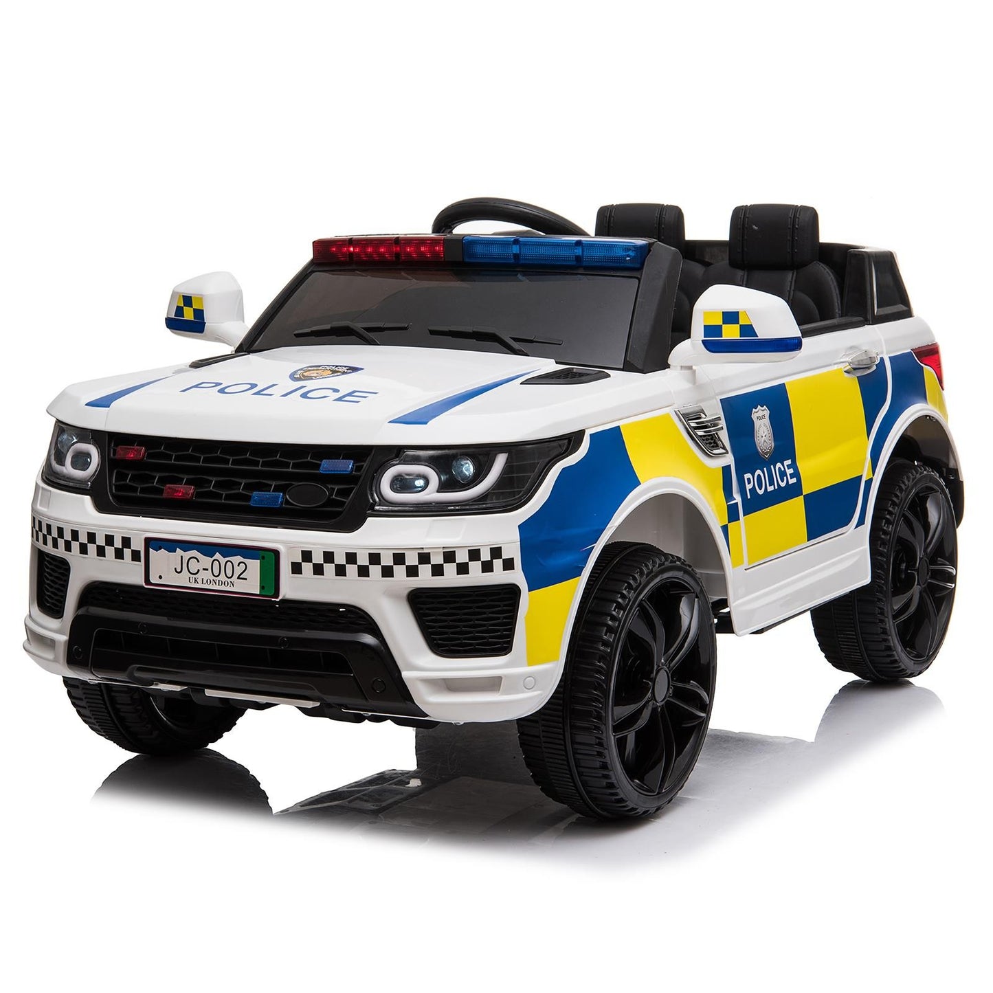Kids Electric 12V Ride on Battery Police SUV Car W/2.4G Remote Control 3-8 Years