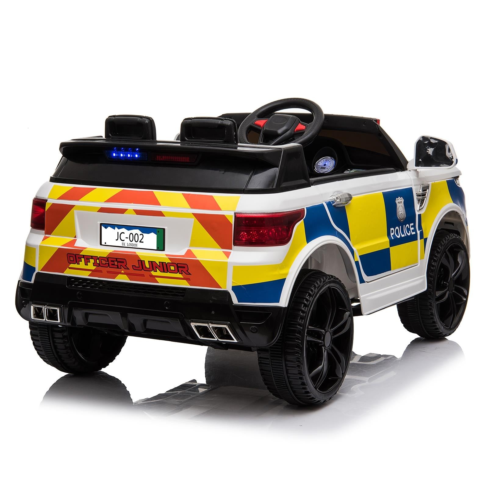 Kids Electric 12V Ride on Battery Police SUV Car W/2.4G Remote Control 3-8 Years