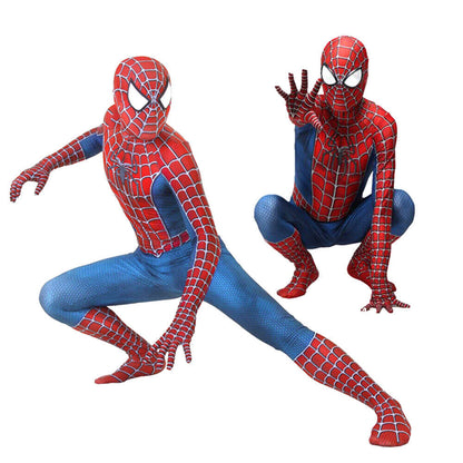 Raimi Spiderman Costume Adult Men Kids Boys Cosplay Jumpsuit Party Fancy Dress