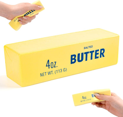 Squeeze Butter Toy, Butter Squishy Stress Toy, Slow Rebound Butter Squeeze Stress Toy, 5.5"X1.5" Stress Relief Sensory Toys for Adults, Funny Novelty Office Desk Decor (A-1PC)