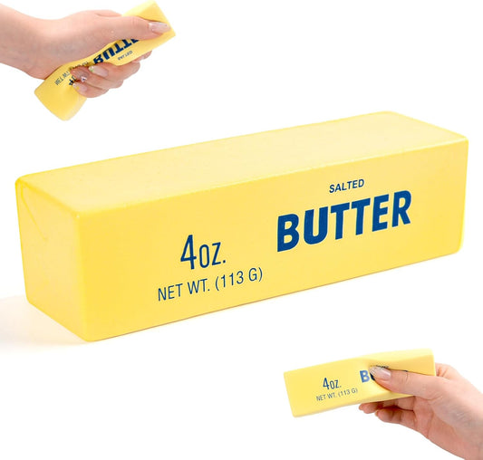 Squeeze Butter Toy, Butter Squishy Stress Toy, Slow Rebound Butter Squeeze Stress Toy, 5.5"X1.5" Stress Relief Sensory Toys for Adults, Funny Novelty Office Desk Decor (A-1PC)