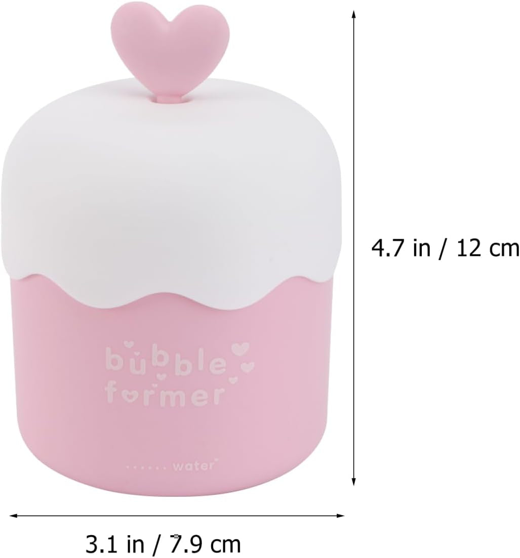 Foam Maker Cup, Portable Manual Face Cleanser & Shampoo Foaming Dispenser for Home and Travel, Cute Pink Skincare Bubble Tool