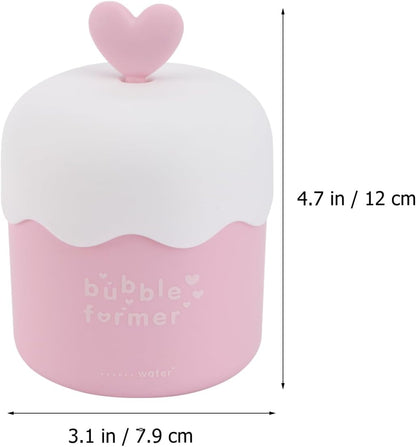 Foam Maker Cup, Portable Manual Face Cleanser & Shampoo Foaming Dispenser for Home and Travel, Cute Pink Skincare Bubble Tool