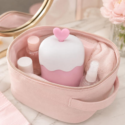 Foam Maker Cup, Portable Manual Face Cleanser & Shampoo Foaming Dispenser for Home and Travel, Cute Pink Skincare Bubble Tool
