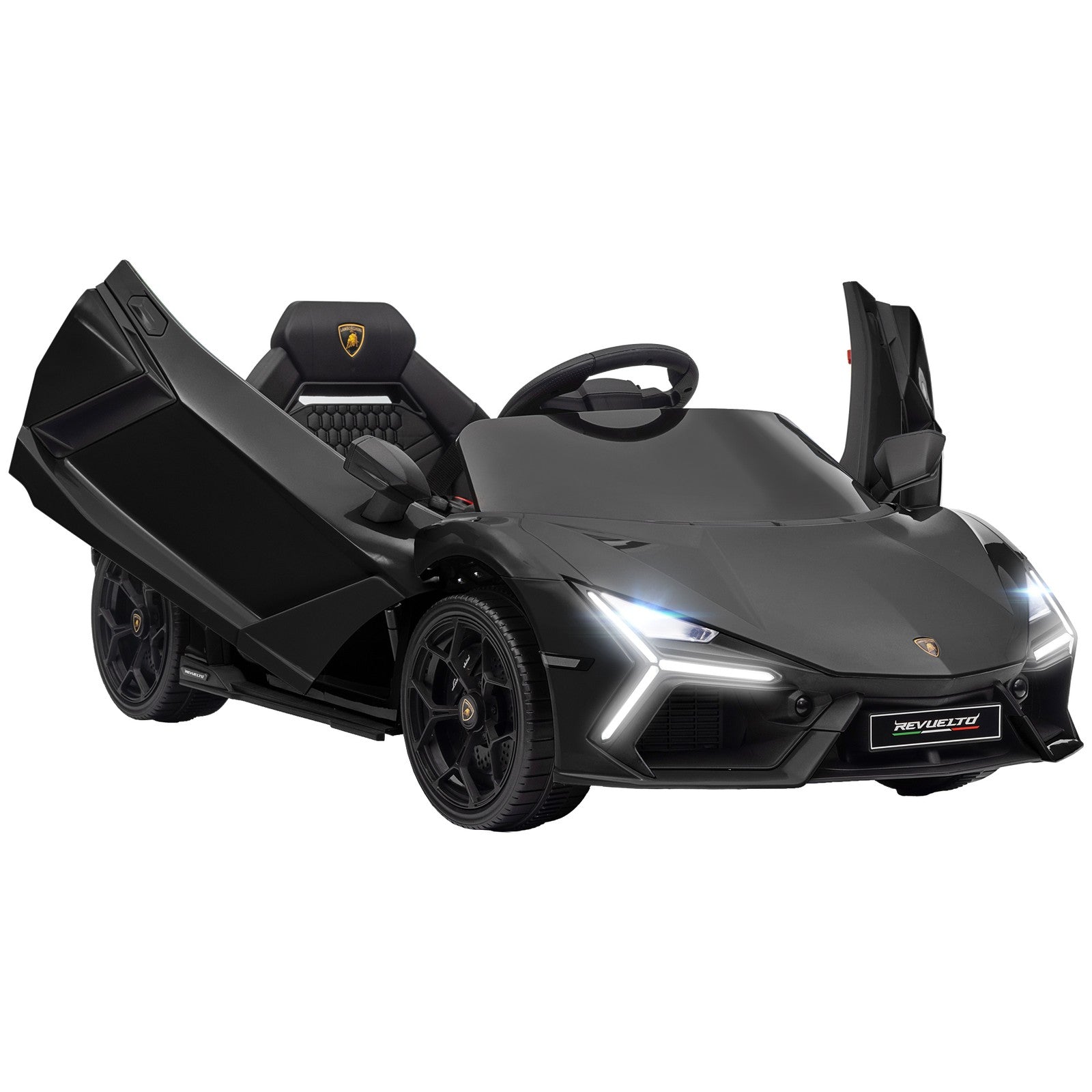 AIYAPLAY Lamborghini Revuelto Licensed Ride on Car, with Suspension, Black