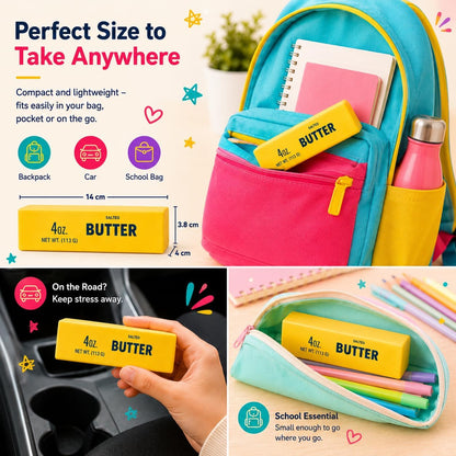Butter Squishy Toy, 1Pc Squishy Butter Stick Fidget Toy, Soft Slow Rising Squishy for Kids, Cute Butter Squishy Style Squeeze Toy for Party Bags & Desk Gifts, Stress Relief Fidget Toy